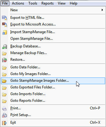 StampManage go to Images Folder